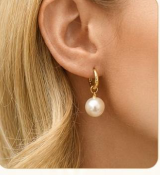 Pearl Drop Hoops